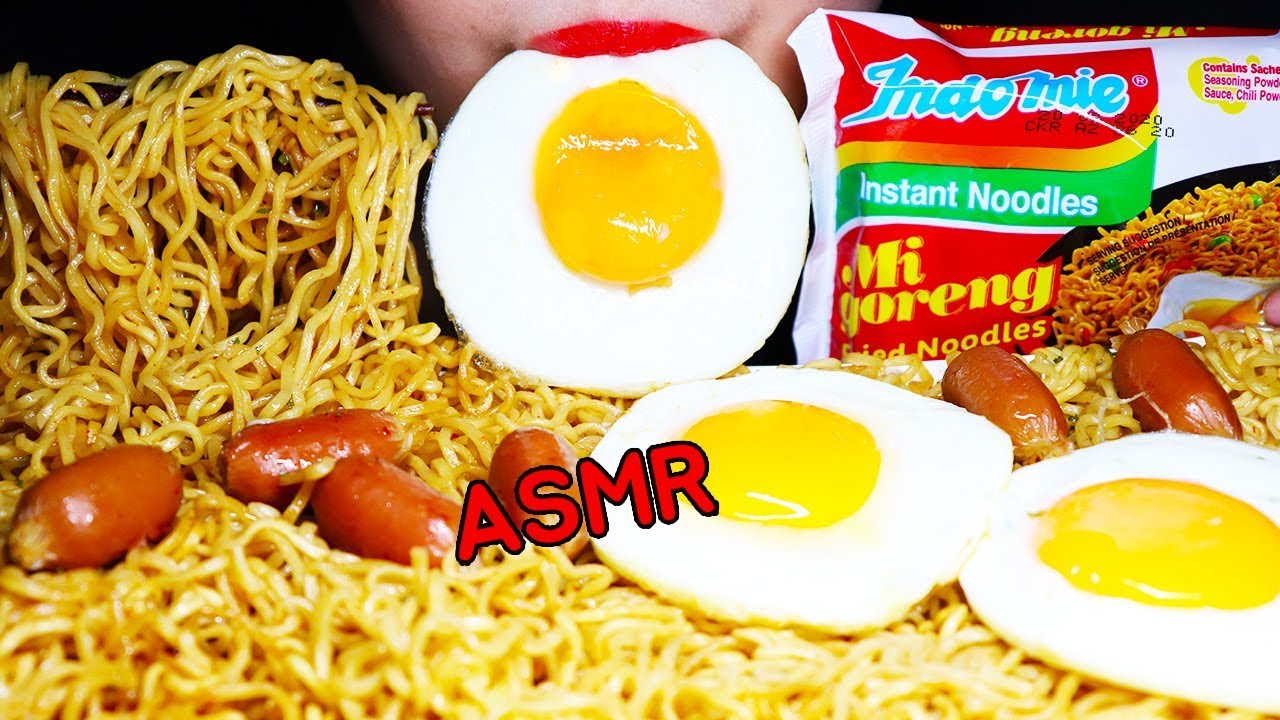 ASMR तले हुए नूडल्स المعكرونة المقلية  mi goreng most popular noodle 미고랭 먹방 real sound