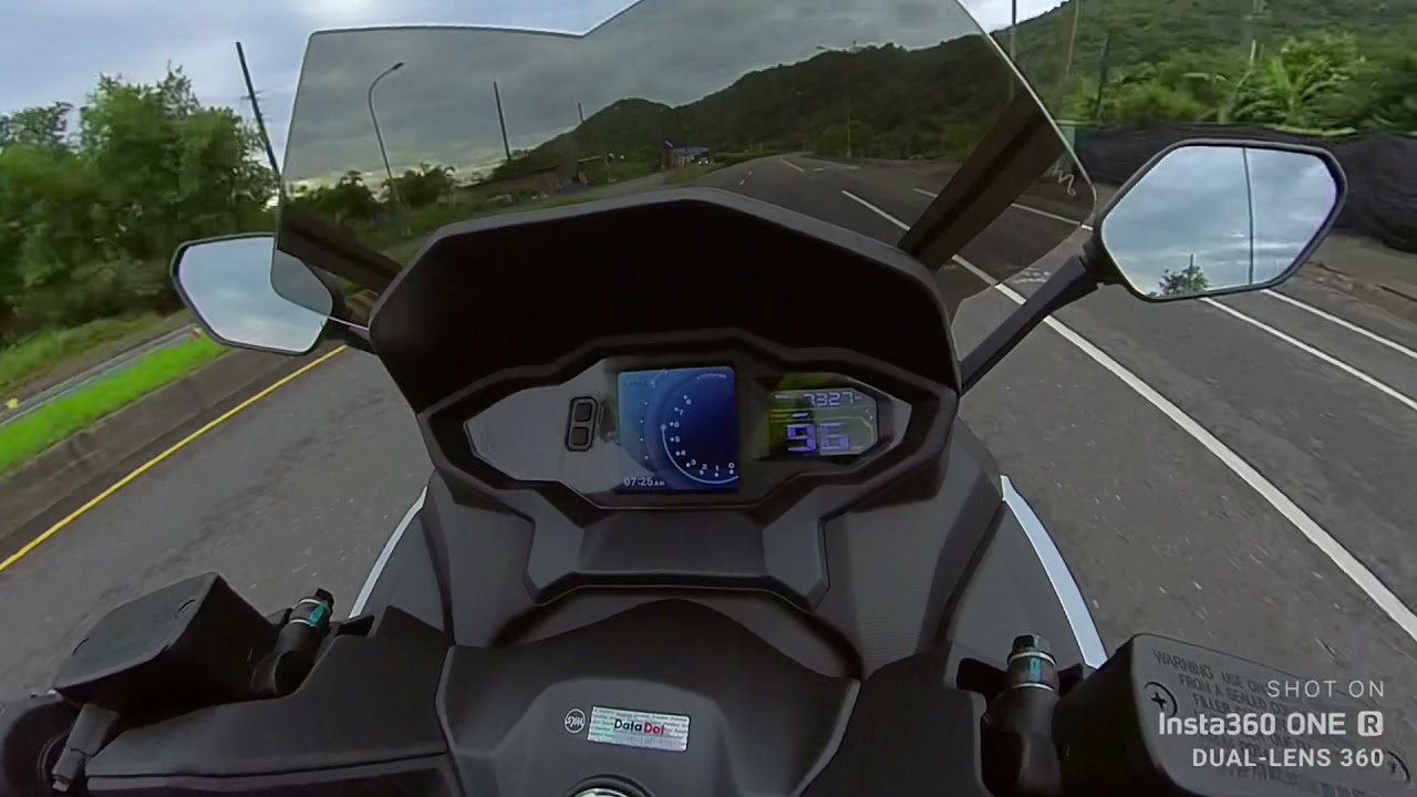 SYM MAXSYM TL500 原廠尾速top speed Insta360 one R test測試 短風鏡/隧道內無車/無風/車手66kg 距離約1000m 約130km後全油門