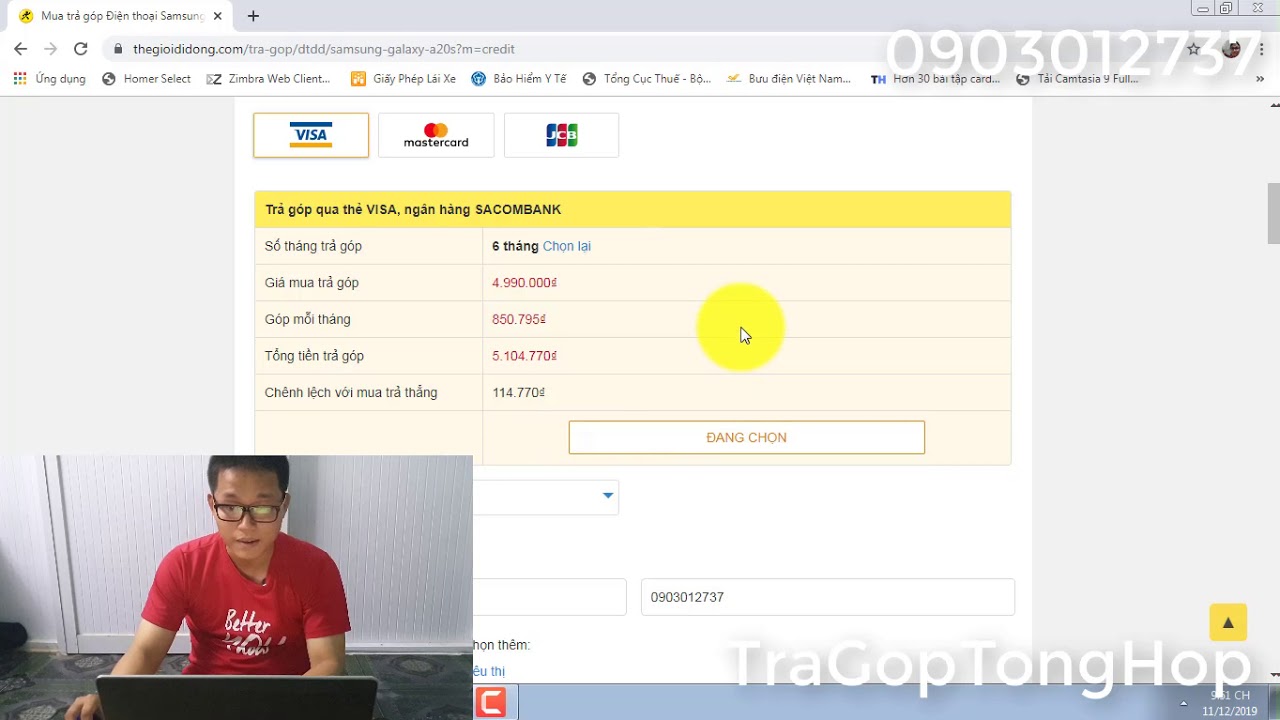 Mua điện thoại trả góp thẻ tín dụng tại thế giới di... - youtube