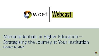 Microcredentials in Higher Education—Strategizing the Journey at Your Institution