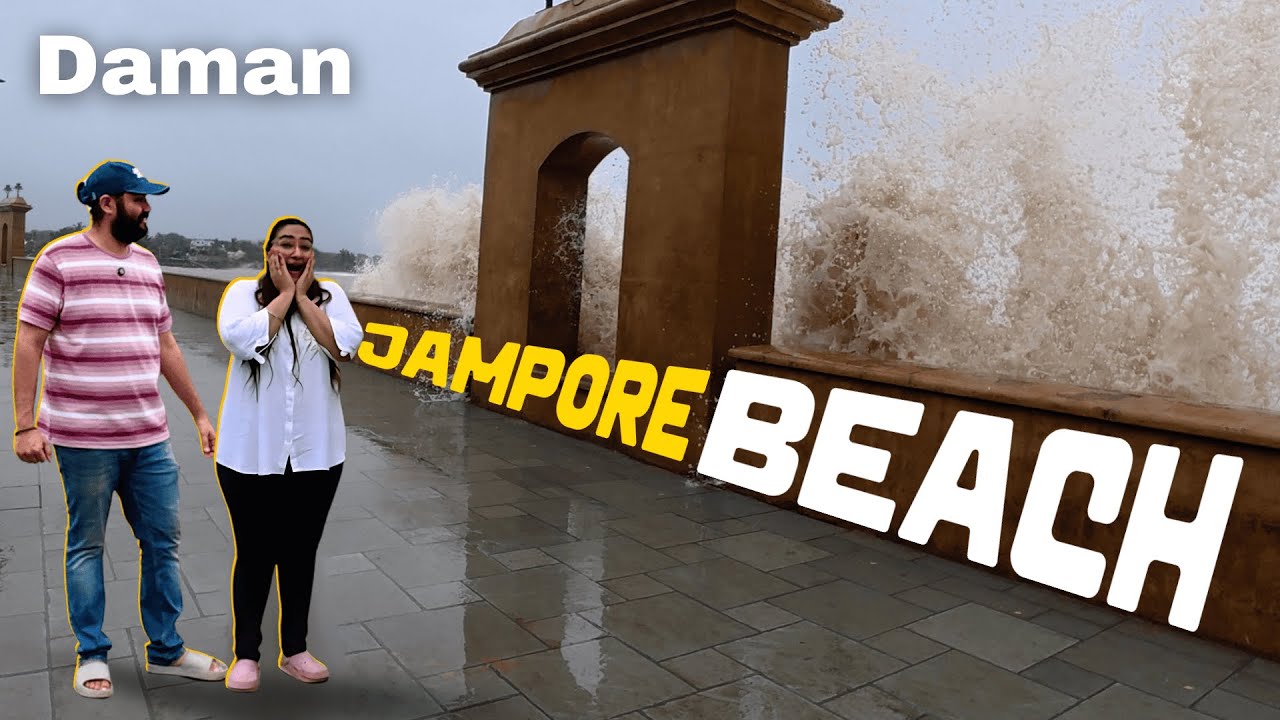 Beach Vibes in Daman | Food, Waves & Full Masti at Jampore Beach 🌊🍽️