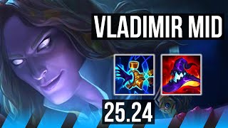 VLADIMIR vs FIZZ (MID) | Perfect KDA: 12/0/3 | NA Grandmaster | 25.24