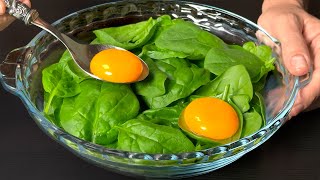 菠菜 + 2个鸡蛋 🥚 = 5分钟健康早餐面包！