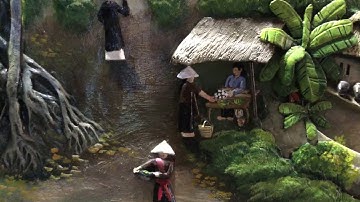 Tranh đồng quê xi măng đắp nổi tại Chí Linh HD (Nguyễn Văn Sỹ) 0904106828