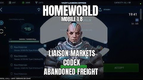HOMEWORLD! Mobile 1.8. Liaison markets, Codex, Abandoned freight.