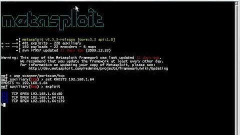 Scan opened ports by Metasploit