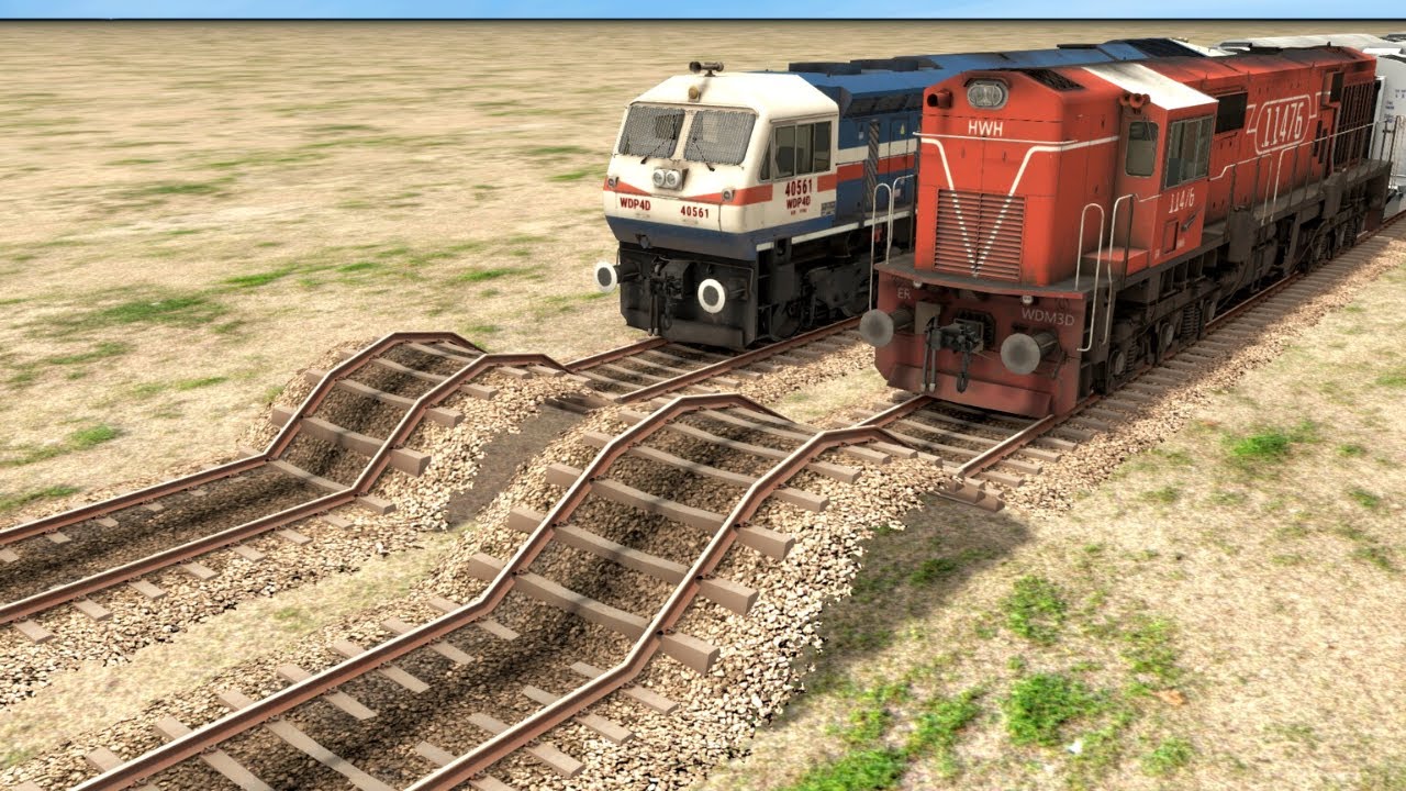 Two Trains vs Massive Speed Bumpers | Train Simulator | Indian Railways