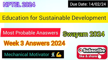 Education for Sustainable Development | Week 3 Quiz | Assignment 3 Solution | NPTEL | SWAYAM 2024