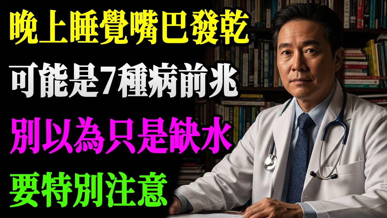 晚上睡覺嘴巴總是發乾？別傻了不是缺水！醫生警告：可能是7種致命大病的前兆！晚知道一步就沒命！