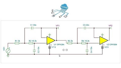 Creating a fourth order active filter circuit with TINACloud