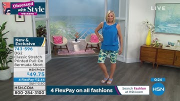 DG2 by Diane Gilman Classic Stretch Printed PullOn Bermu...