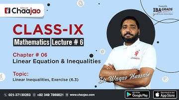 Class 9 | Sindh Board | Math | Linear Equation And Inequalities | Ex. 6.3 | Lecture 6