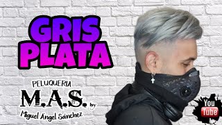 Color De Cabello Gris Plata Para Hombre. Silver Hair for men.