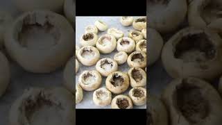 Грибы на мангале, шашлык из грибов шампиньонов.