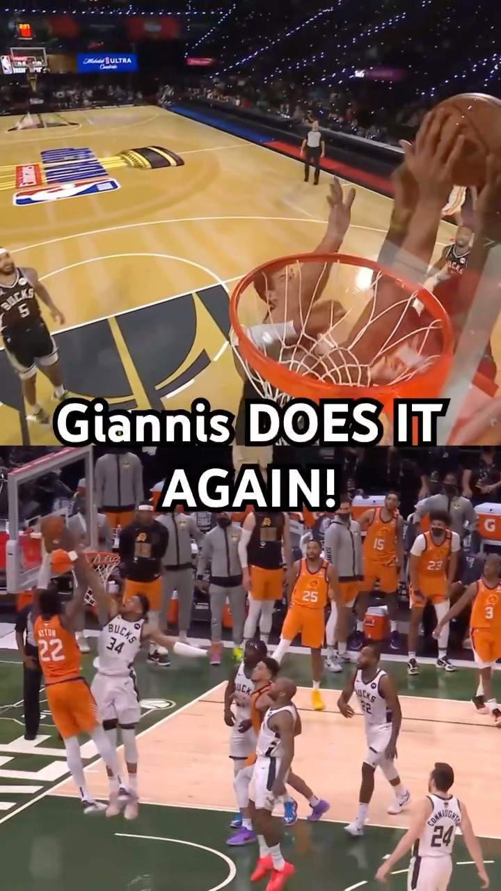 Giannis’ HUGE block in the Cup games is similar to his 2021 NBA Finals block!?|#Shorts