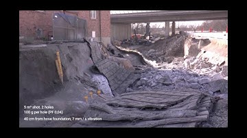 Royex rock breaking system - Sensitive blasting example