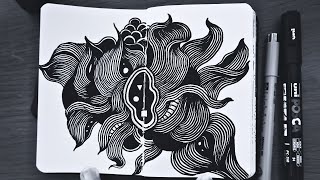 abstract doodle art  || zentangle art for beginners || doodle patterns