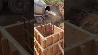Heavy Construction: Foundation Column Work #FoundationWork #CivilEngineering #shorts_video #foryou
