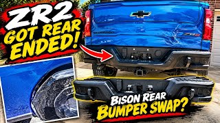 2022 Chevy Silverado ZR2 - Rear Ended + @AmericanExpeditionVehiclesRear Bison Bumper Swap!