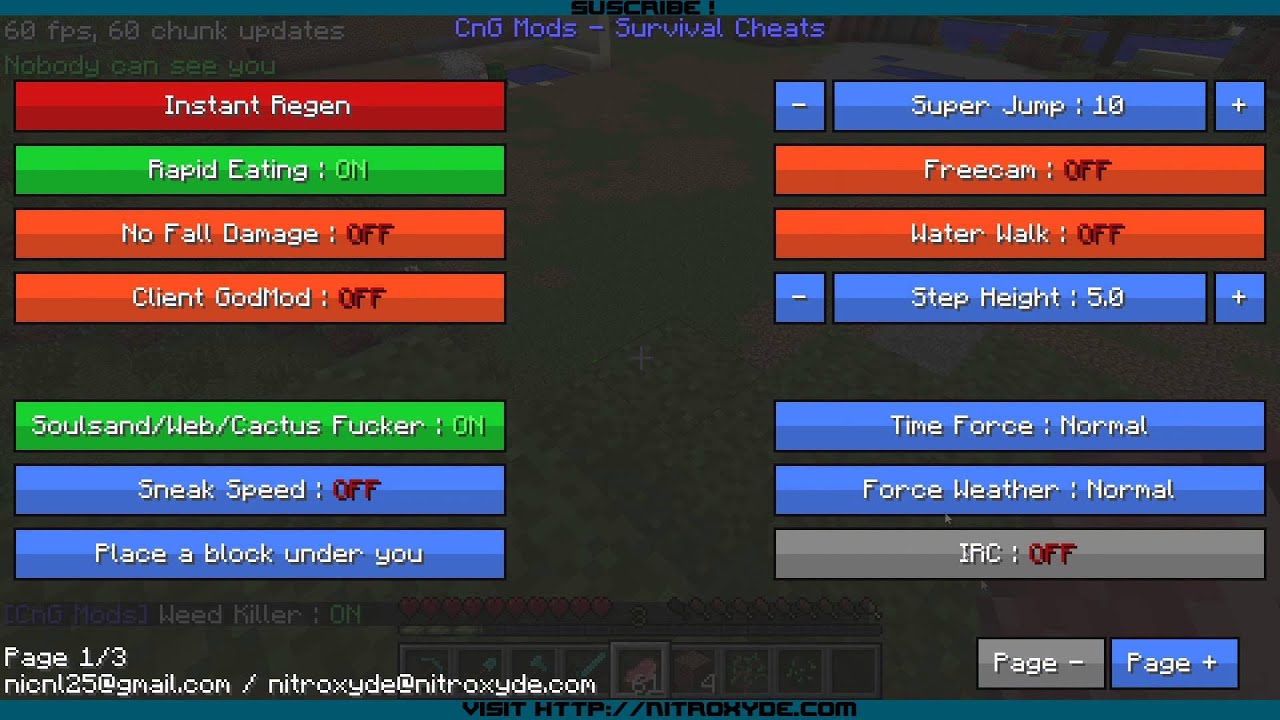 New Minecraft Cheat Mod ! CnG Mods - YouTube