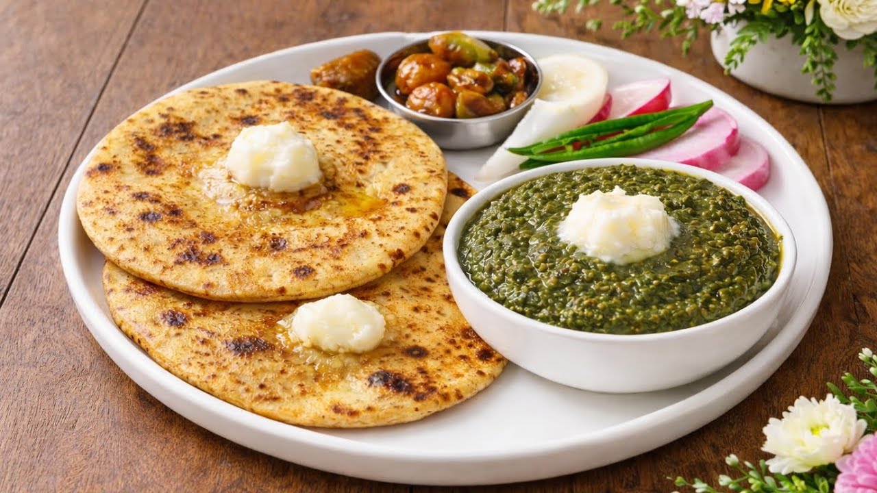 Traditional Sarso ka saag Makki ki roti ke sath..💯😋🤤 पारंपरिक सरसों का साग मक्की की रोटी के साथ..