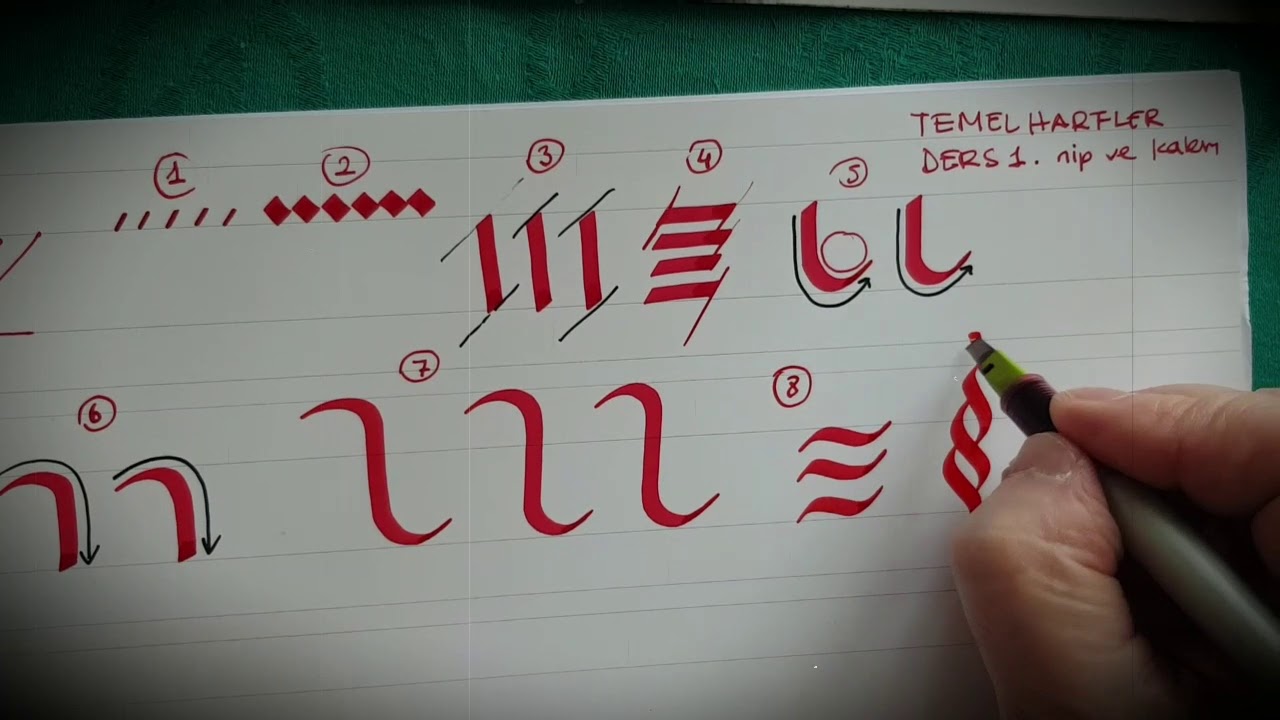 Kaligrafi Temel Harfler başlangıç 1