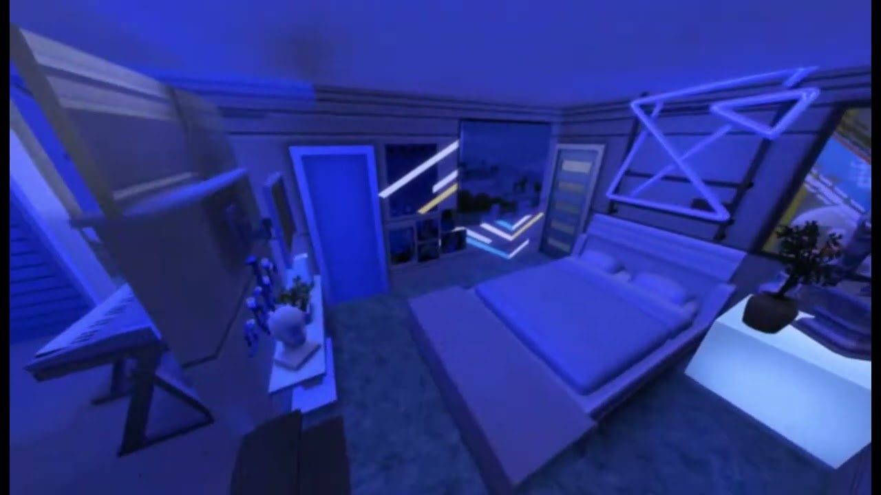 Sims 4 Dark Ambient Vaporwave Bedroom & Bathroom Tour
