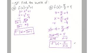 AP Precalculus 2.8 - Inverse Functions