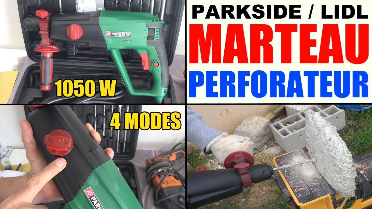marteau drill parkside bohr- - 1050w und hammer burineur meisselhammer perforateur pbh lidl YouTube