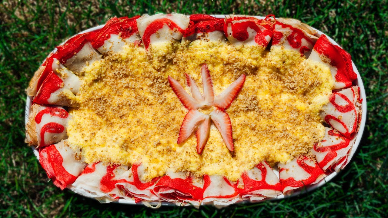 DEKORATIVNE PALACINKE SA ORASIMA U VINSKOM SATOU! - CREPES WITH WALNUTS IN WINE CUSTARD!