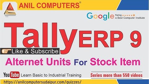 Alternet Units For Stock Item in Tallly.ERP 9 | Anil Computers - Best Computer Institute in Udaipur