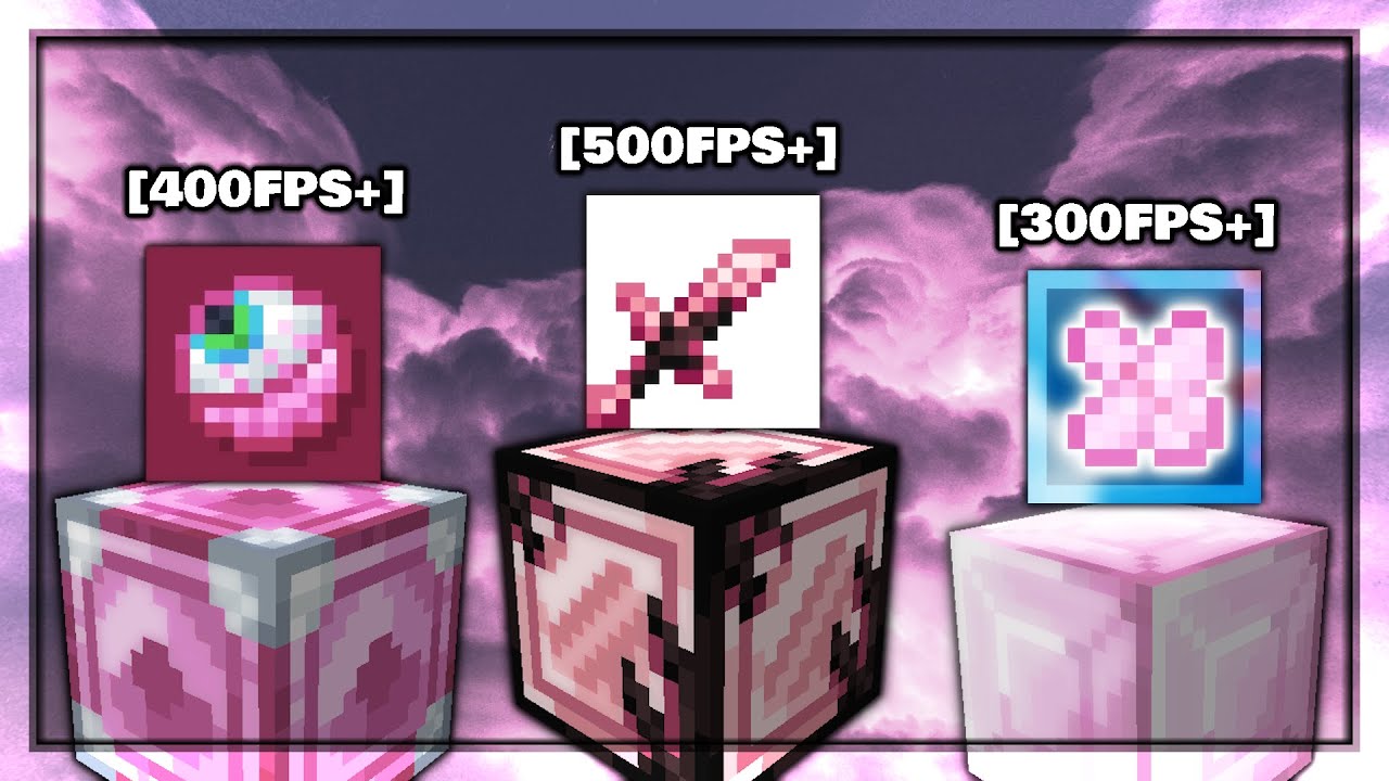 The 3 BEST Pink 16x PvP Texture Packs - FPS Boost (1.8.9) - YouTube
