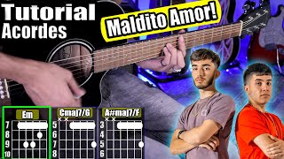 Video thumbnail of "Maldito Amor! - Eslabón Armado - Tutorial | Acordes | Como tocar en Guitarra"