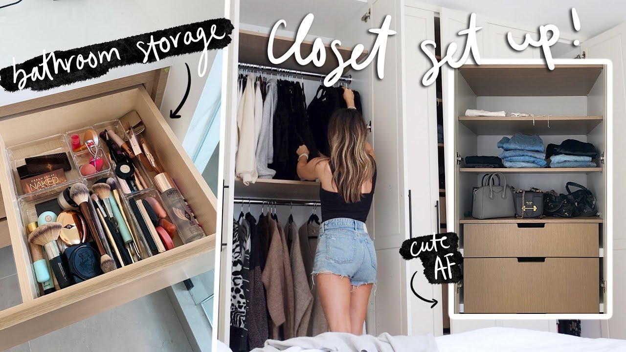 MOVING VLOGS day 4! Organizing my new bathroom + closet! - YouTube