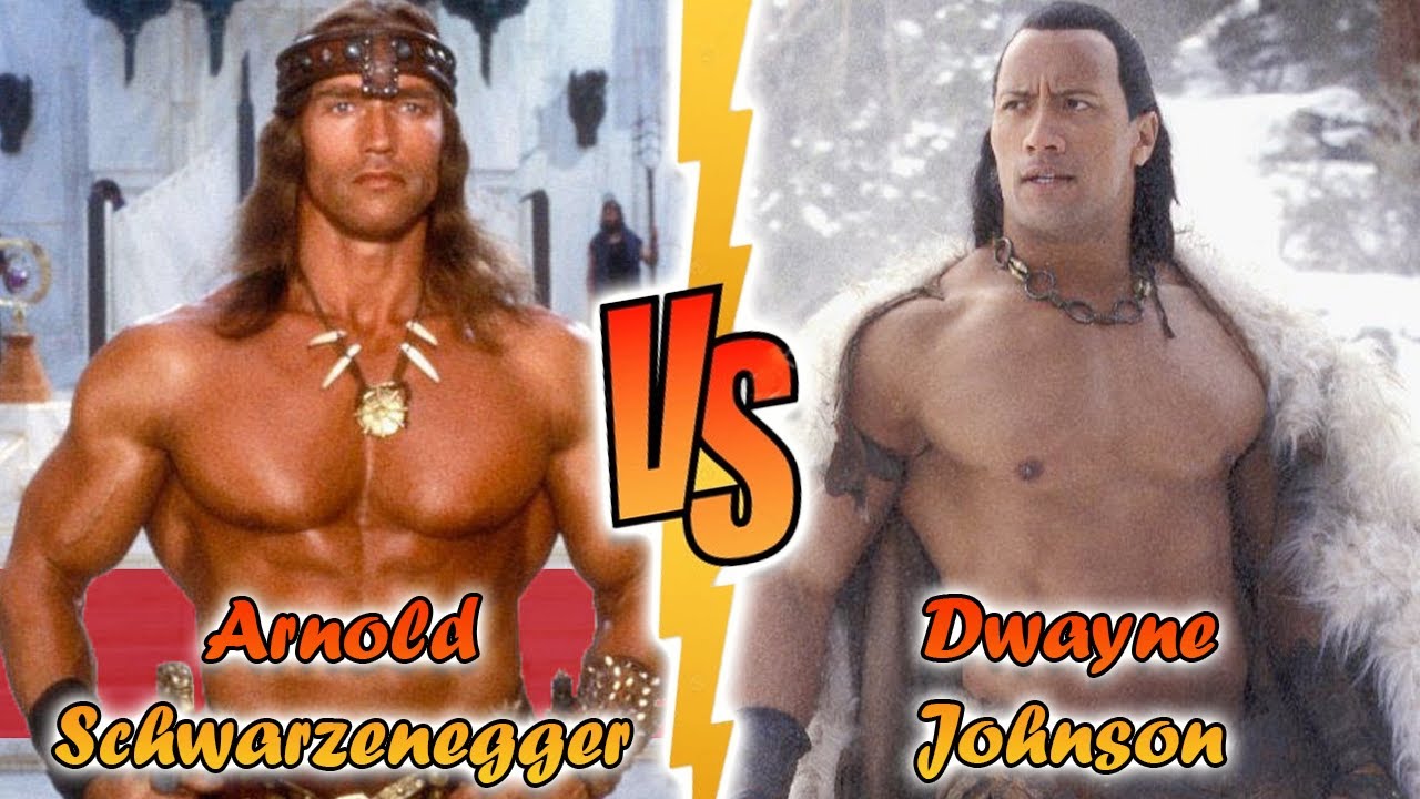 Comparação de tamanhos: Arnold Schwarzenegger vs Dwayne Johnson The Rock