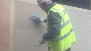ModCell Straw bale panel lime render application 3