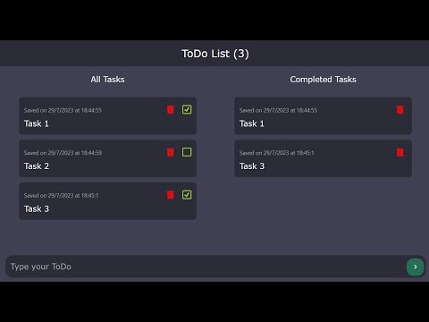 Created a ToDo List Web App using JavaScript 🌟 || Web Development Project || 😎 Front End Development