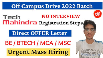 Tech Mahindra Off Campus Drive 2022| Direct Offer Letter NO Interview|Tech Mahindra Recruitment 2022