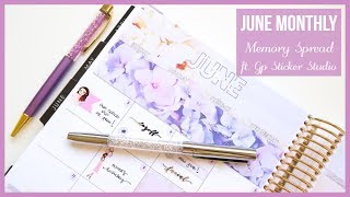PWM || June Monthly Memory Spread ft. GP Sticker Studio // Plan with Juli