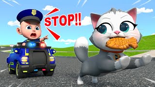 Little Police Chases Thief - Police Officer Song + More Nursery Rhymes & Kids Songs