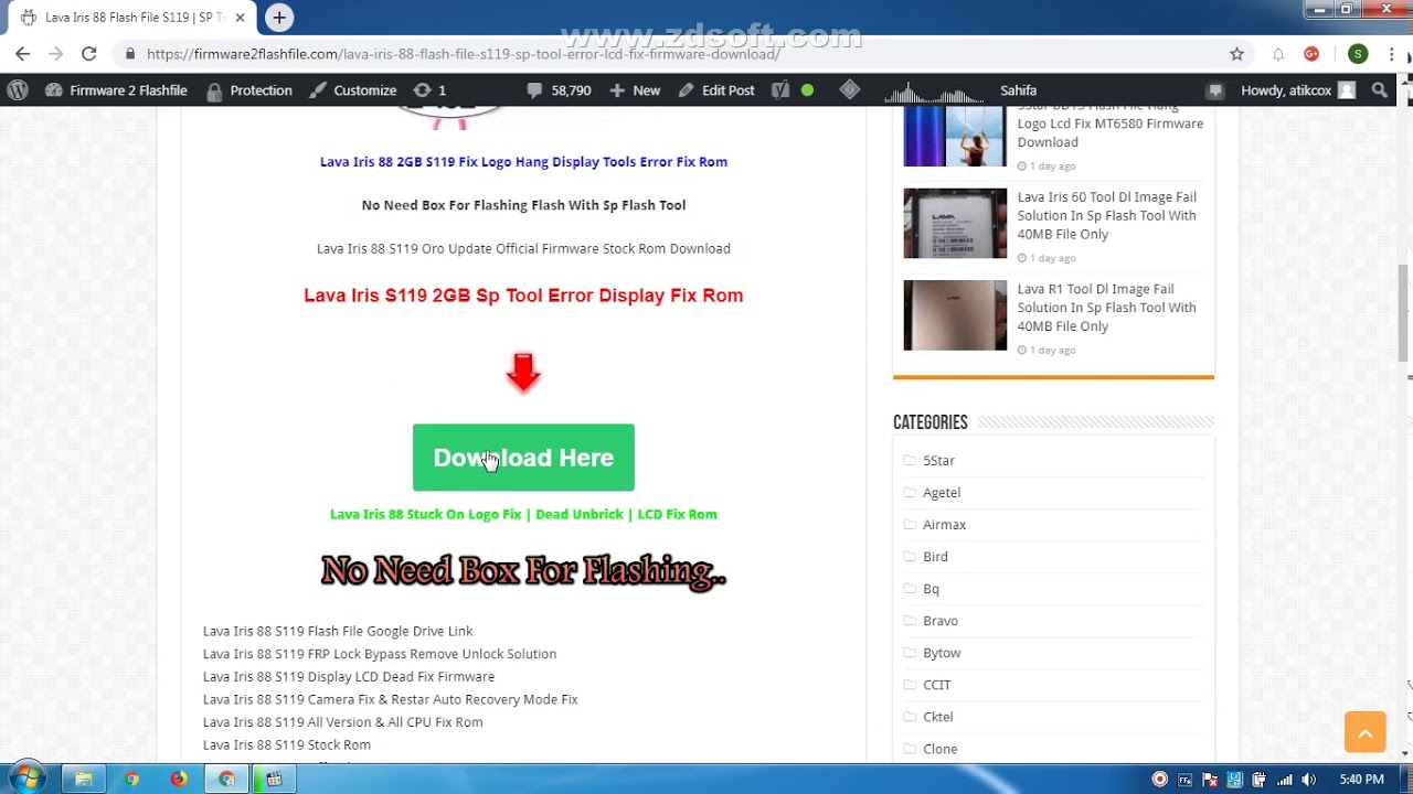 Lava Iris 88 S119 Flash File Sp Tool Error And Hang Logo Fixed Firmware Download
