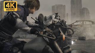 Resident Evil Requiem: Leon vs Victor Gideon Motorcycle Chase & Boss Fight (4K 60FPS)