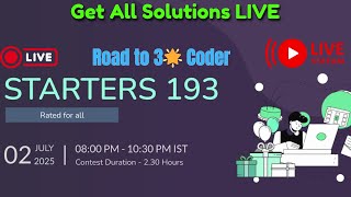 CodeChef Contest 193– All Coding Solutions | 02 July 2025 | Rated for All