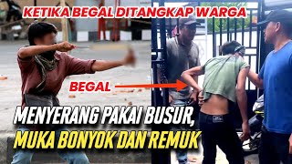 Pembegal Menyerang Pakai Busur, Bonyok Dapat Bogem Mentah Warga