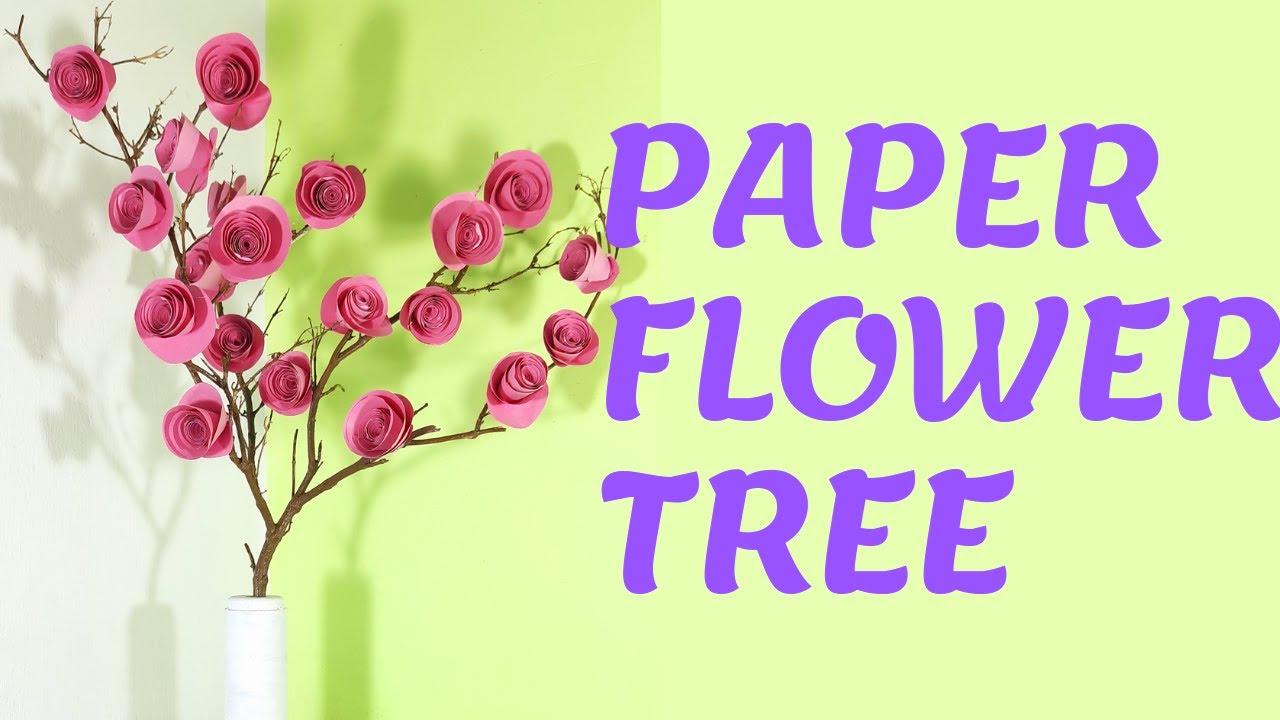 PAPER FLOWER TREE HOW TO MAKE PAPER FLOWER TREE YouTube