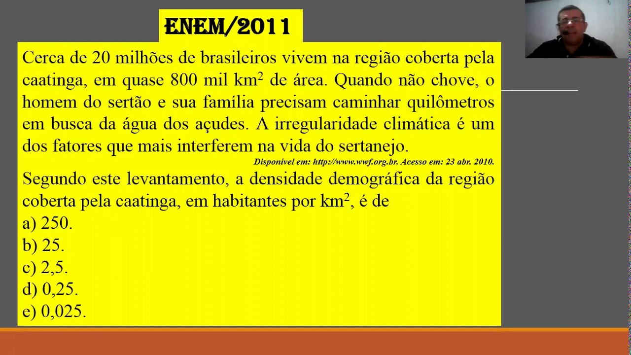 Enem 2011 A População De Uma Metrópole Brasileira