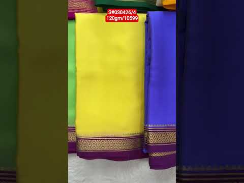 Mysore Pure Silk Sarees-26/silk mark/120gm/10599 #9148881693 #mysoresilk#silksarees #saree #handloom