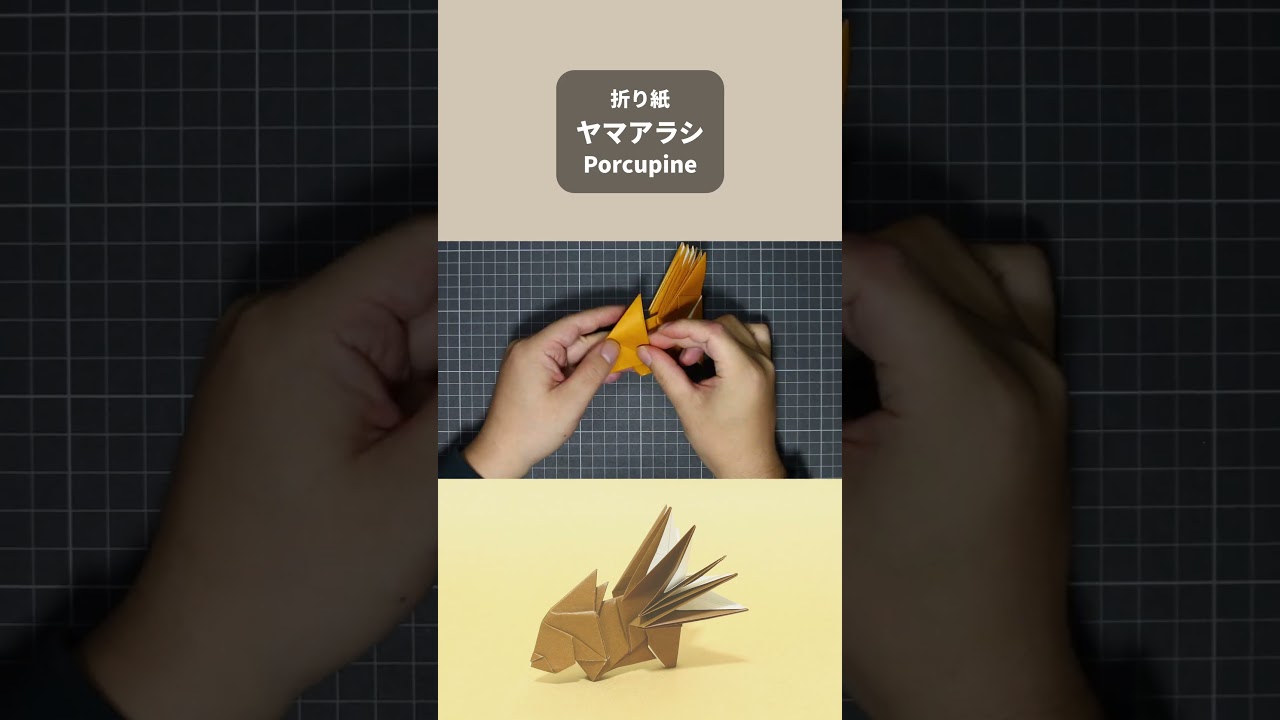 折り紙「ヤマアラシ」ができるまで!#折り紙 #origami