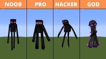 Pixel Art (NOOB vs PRO vs HACKER vs GOD) Enderman in Minecraft