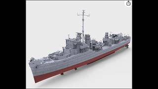 MRY-SFW SSMODEL SSC72744S-A 1/72 Military Model Hunt-Class, French Destroyer La Combattante, 1944.